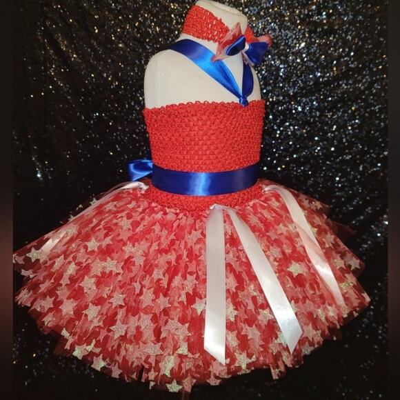 BLACK FRIDAY SALE - Kids TuTu Dress And Headband Set Size 4T - 6 - Picture 2 of 7